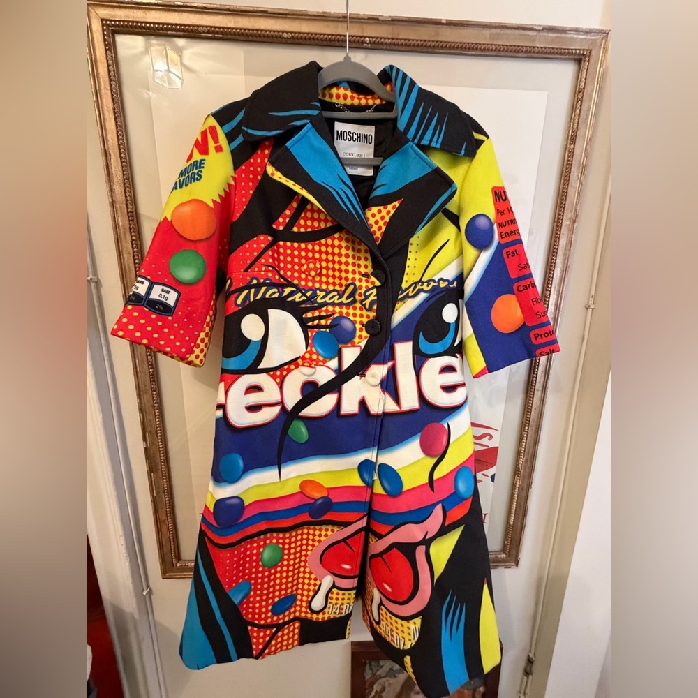 Moschino Couture Freckles Skittles Runway Rare Multicolor Graphic Jacket